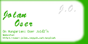 jolan oser business card